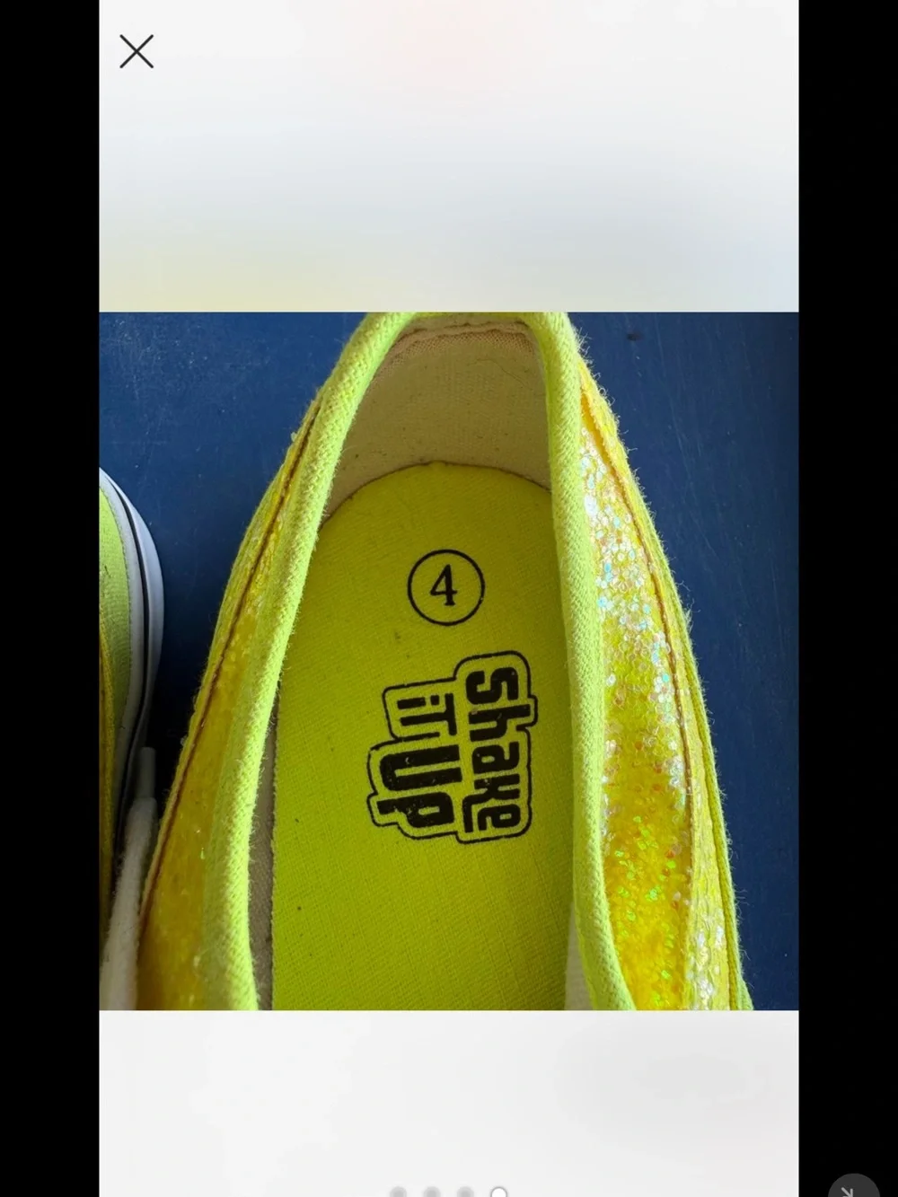 Girls' Neon Yellow Glitter Lace-Up Sneakers
